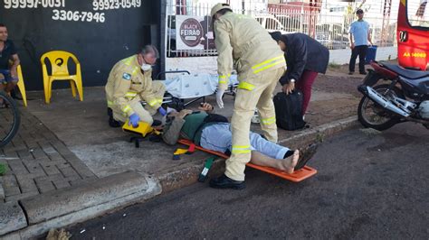 Motociclista fica ferido em acidente de trânsito na Av Carlos Gomes