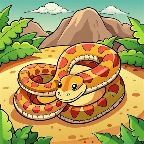 Una serpiente con rayas rojas y una serpiente marrón y naranja Vector