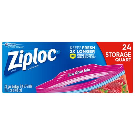 Ziploc Storage Bags 1 Quart 24 Ct