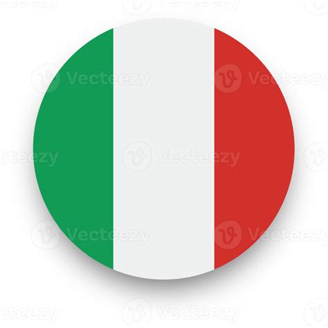 Official Flag Of Italy In Circle Shape Nation Flag Illustration