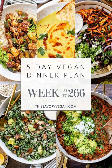 Weekly Vegan Dinner Plan 266 This Savory Vegan