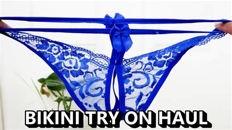 Tiny Micro Bikini G String Lingerie Try On Panty Haul From Shein Part 41 Youtube