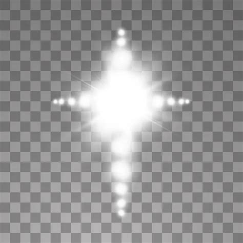 Shining White Cross And Sunlight Special Lens Flare Light Effect On