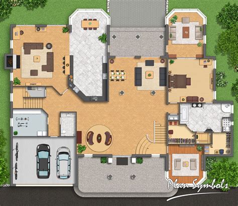 Big villa floor plan by Plan-Symbols on deviantART | Floor plans, How ...