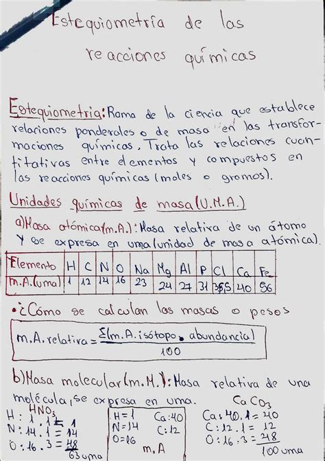 Solution Estequiometria Quimica Teoria Studypool