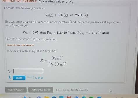 Solved Consider The Following Reaction N2 G3h2 G⇌2nh3