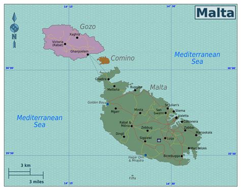 Large map of Malta and Gozo with roads and cities | Malta | Europe ...