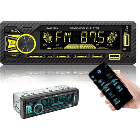 RDS Autoradio Bluetooth Façade Amovible Poste Radio Voiture Bluetooth