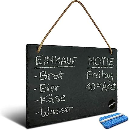 pamindo Kleine Schiefertafel zum Beschriften Aufhängen inkl Kreide