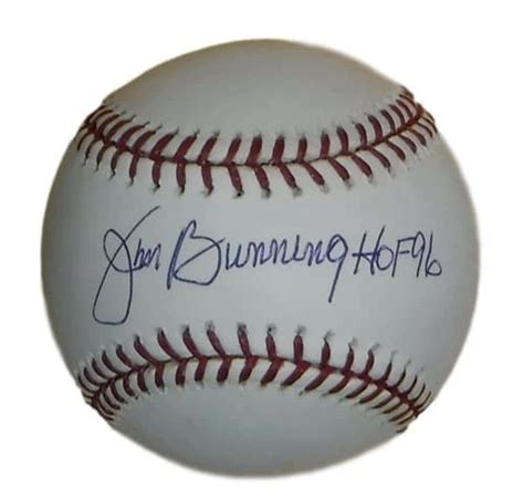 Jim Bunning Autographed Mlb Baseball Detroit Tigers Hof