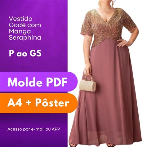 MOLDE VESTIDO GODÊ MANGA SERAPHINA