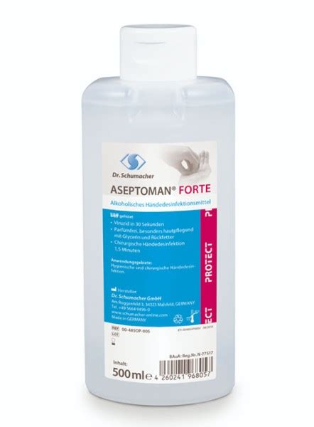 Aseptoman Forte Händedesinfektion 500 ml Flasche Haut und