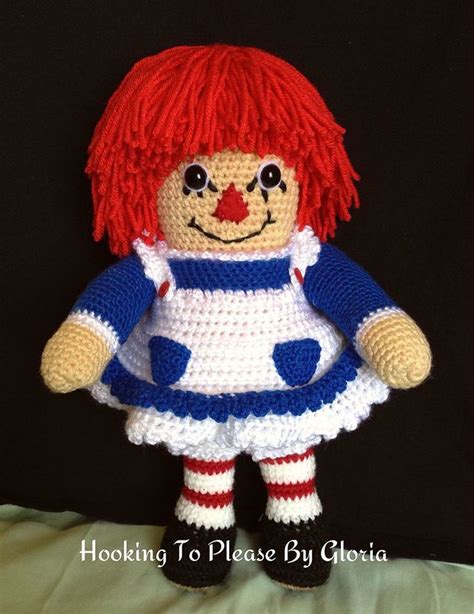 Hand Crochet Raggedy Ann Doll Is Inches Tall Created With My Pattern