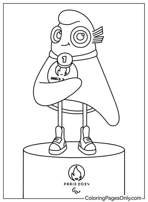 Olympic Mascot Receives Medal Free Printable Coloring Pages