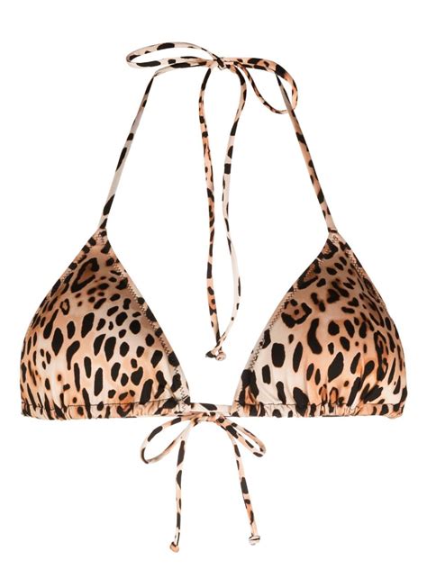 MC2 Saint Barth Leopard Print Triangle Cup Bikini Top Farfetch