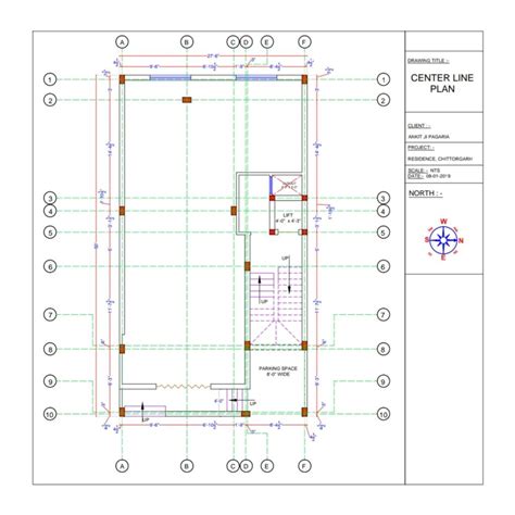 Center Line Plan Of Residence Ground Floor Plan Centerlineplan Centerlineplan