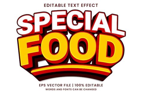 Premium Vector Special Food D Editable Text Effect