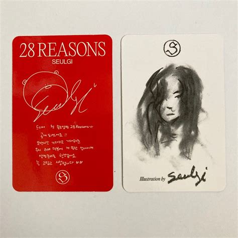 Wts Red Velvet Seulgi Reasons Photocards Hobbies Toys