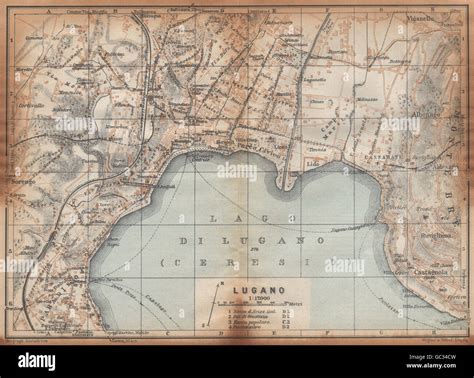 La Ciudad De Lugano Stadtplan Suiza Suisse Schweiz Carte Karte