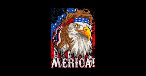 eagle mullet 4th of july usa american flag 2merica - American Eagle