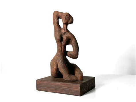 Original Vintage Mid Century Modern Abstract Nude Female Ceramic Sculpture C Modern Royal