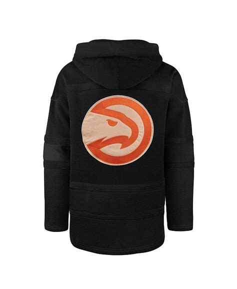 47 Brand Mens Black Atlanta Hawks 202223 Pregame Mvp Lacer Pullover