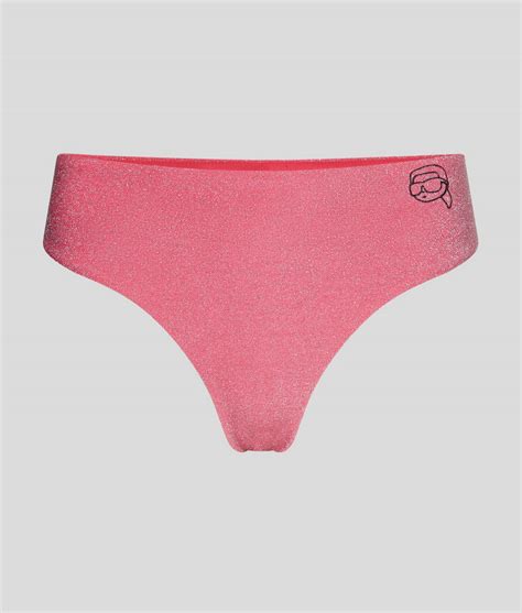 PLAVKY KARL LAGERFELD IKONIK 2 0 LUREX BIKINI BOTTOM PINK LUREX