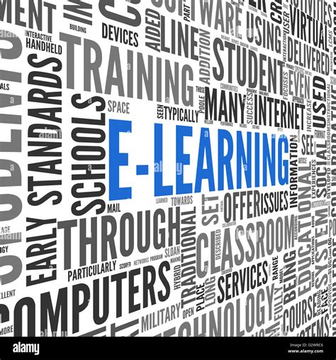 E Learning Concept In Word Tag Cloud On White Stock Photo Alamy