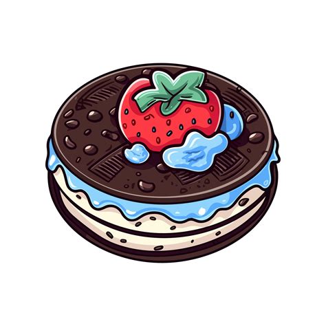 030 Oreo Cheesecake Sticker Cool Colors And Kawaii Clipart