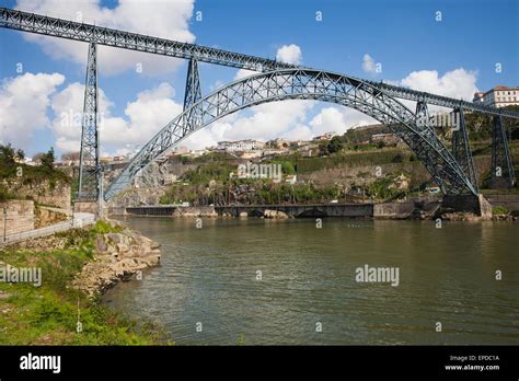 Maria Pia Bridge In Porto Portugal Wrought Iron Railway Arch Bridge