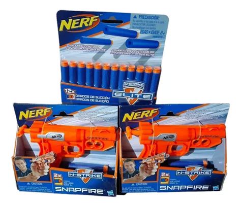 Nerf N Strike Set De 2 Pistolas Snapfire 12 Dardos Succión Envío Gratis