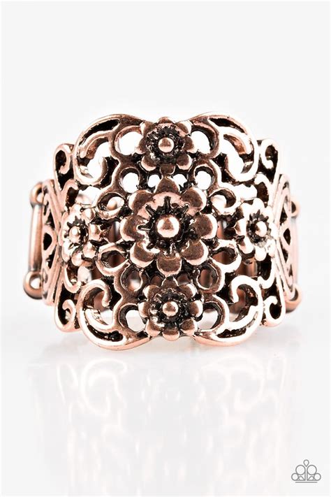 Divinely Daisy Copper Ring Paparazzi Accessories Bedazzle Me Pretty Mobile Fashion Boutique