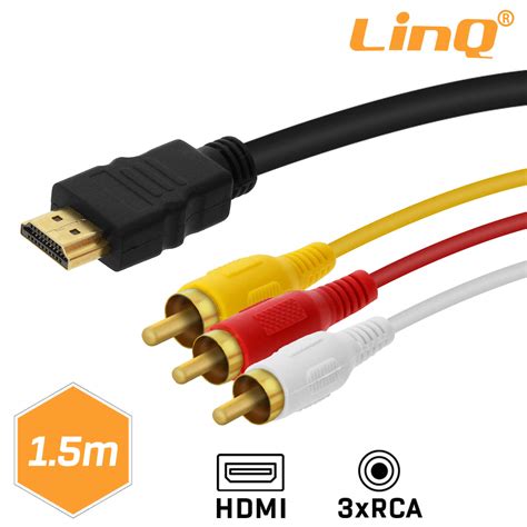 Hdmi Auf X Cinch Stecker M Nnlich Videokabel By Linq Schwarz German