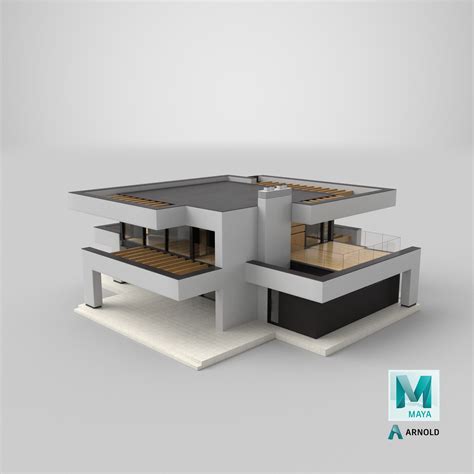 Modern House White 3D Model $49 - .gltf .obj .ma .max .upk