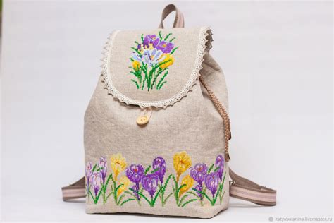 Льняные сумки с вышивкой - 73 фото
