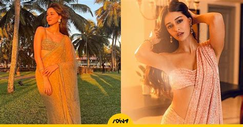 Affordable Dupes To Recreate Ananya Panays Nude Shimmer Saree Look