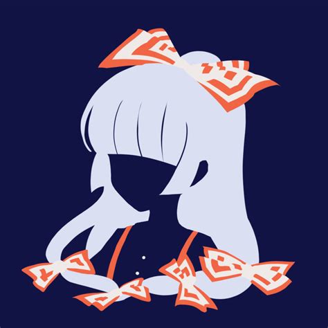 Safebooru 1girl Bangs Blending Blue Background Bow Faceless Flat Color Fujiwara No Mokou Hair