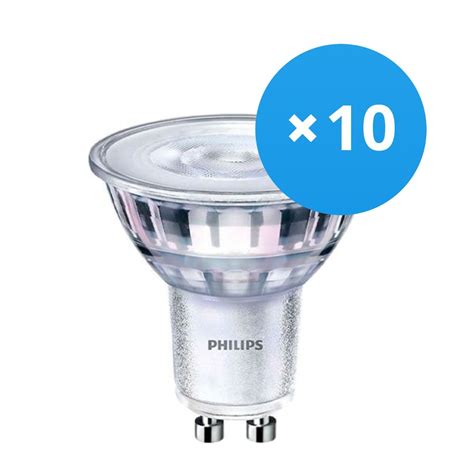 Lot 10x Philips Corepro LEDspot GU10 PAR16 3W 240lm 36D 840 Blanc