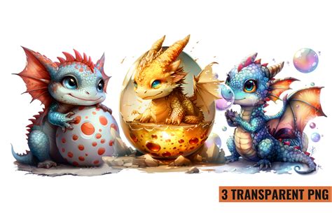 Cute Baby Dragons Sublimation Clipart Graphic By Craftart · Creative