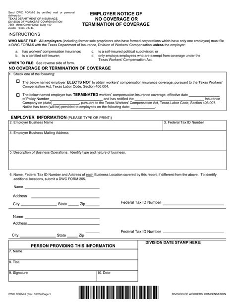 Dwc Form 5 Fill Out Printable PDF Forms Online