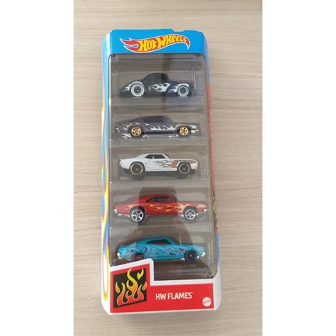 HOT WHEELS HW FLAMES 5 UNIDADES NO PACK Shopee Brasil