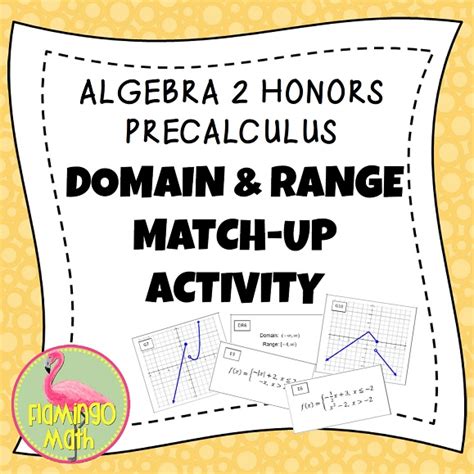 Domain And Range Match Up Activiy Flamingo Math With Jean Adams