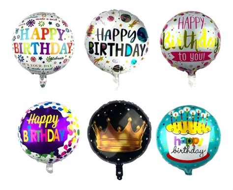 Globos Feliz Cumplea Os Met Licos Para Gas Helio Piezas Meses Sin