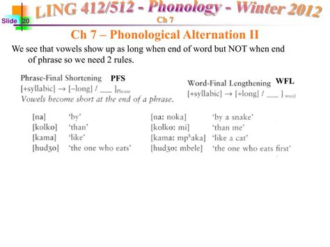 Ppt Ch 7 Phonological Alternation Ii Powerpoint Presentation Free