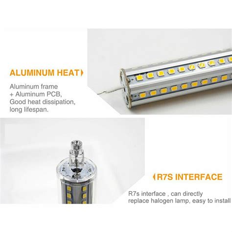 Dimmable R7s Led Glass Tube Light Cob Bulb 78mm 118mm 6w 12w 25w Corn