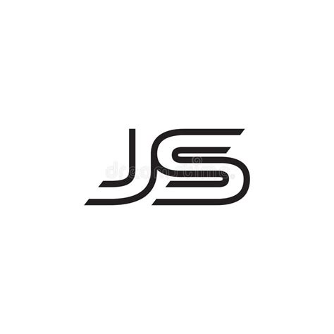 Linha Moderno Original Do Logotipo Da Letra Inicial JS Ilustração do