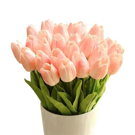 Buqu De Flores Tulipas Em Pu Toque Real 3 P S Quente Ador Vel Haste