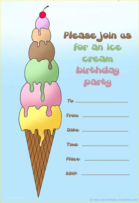 Diy Ice Cream Invitation Template