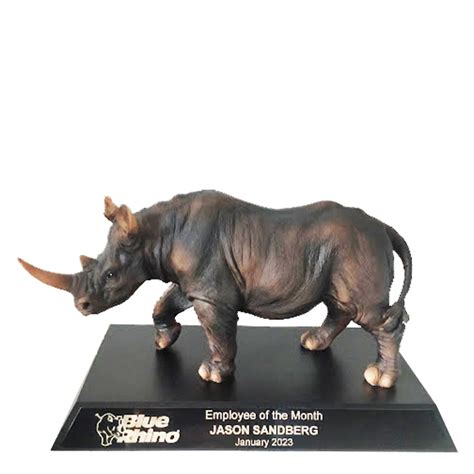 Charging Rhino Award Trophy | Personalized Rhinoceros Statue | Paradise ...