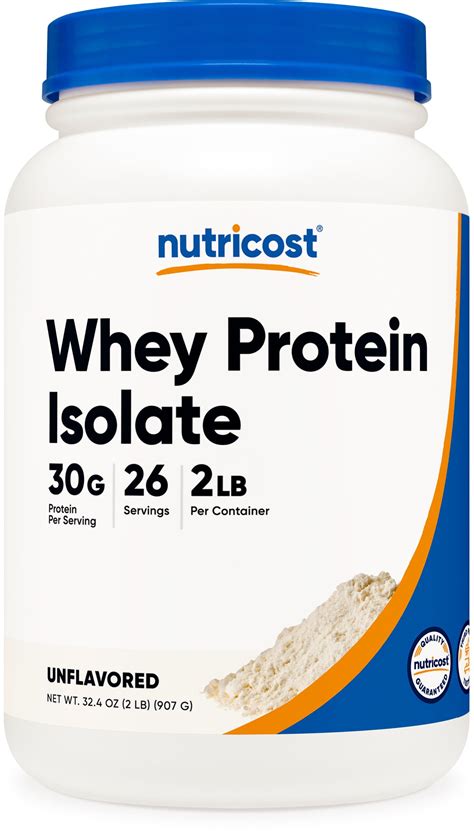 Nutricost Whey Protein Isolate Powder (Unflavored) 2LBS - Non-GMO
